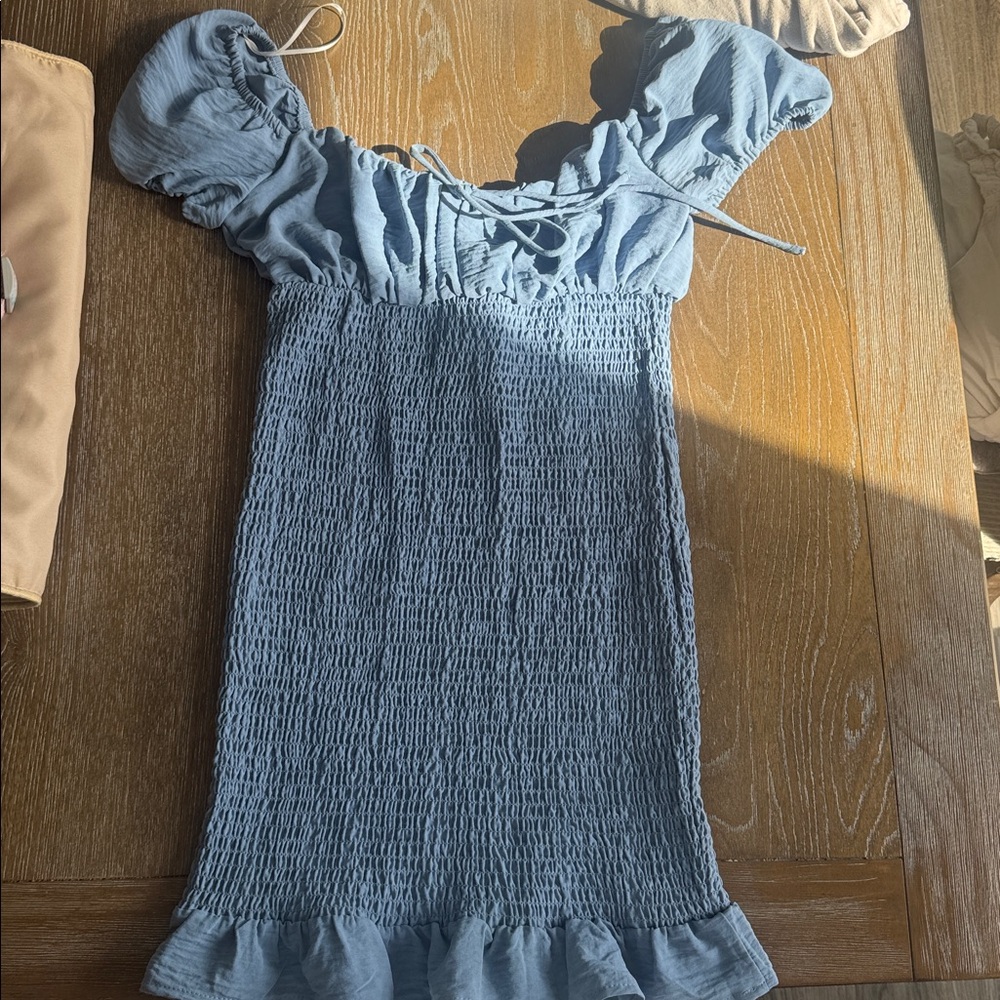 Love Tree Blue Smocked Dress